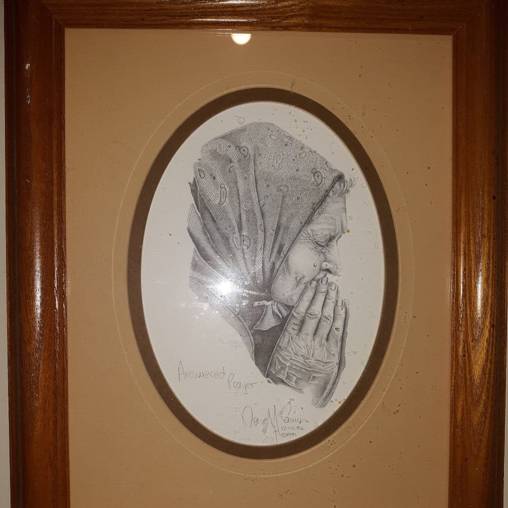Pencil Drawing signed, "Answered Prayer"